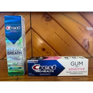 NWT Crest Toothpaste Lot Clean Breath Spearmint + Gum Sensitive (Retail $21)